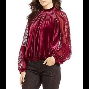 Free People velvet blouse